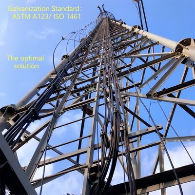 3 Legged Tubular IP67 Waterproof Galvanized Steel Telecommunication Tower For Offshore Marine Environment