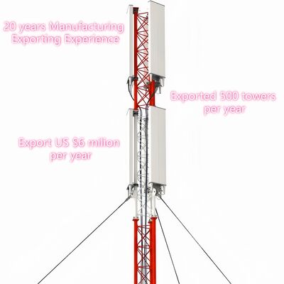 Guyed Wire Steel Telecom Tower Giao hàng nhanh Tùy chỉnh Mô-đun đúc sẵn Cài đặt dễ dàng
