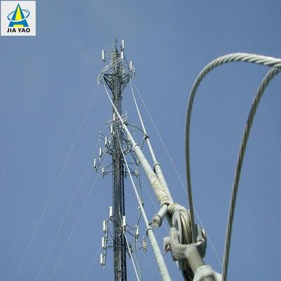 Guyed Wire Steel Telecom Tower Giao hàng nhanh Tùy chỉnh Mô-đun đúc sẵn Cài đặt dễ dàng