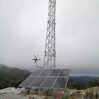3 Leg Tubular Solar Powered Telecommunication Tower Off-Grid Hybrid Power For Remote Rural Area