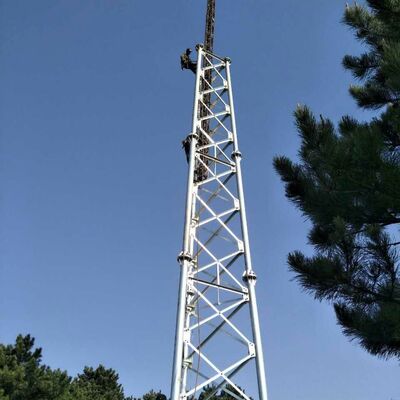 3 Leg Tubular Solar Powered Telecommunication Tower Off-Grid Hybrid Power For Remote Rural Area