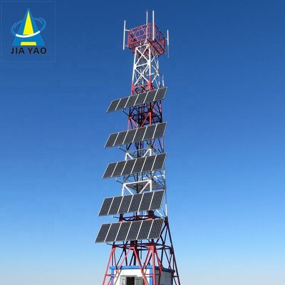 15 22 38M Tháp viễn thông lưới năng lượng mặt trời không nối lưới 4 chân với thép mạ kẽm và pin dự phòng để liên lạc khẩn cấp