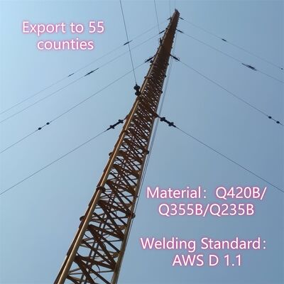 Truyền thông không dây Tháp dây mạ kẽm chống gió để truyền tín hiệu 5G