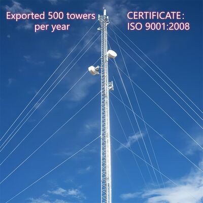 Truyền thông không dây Tháp dây mạ kẽm chống gió để truyền tín hiệu 5G