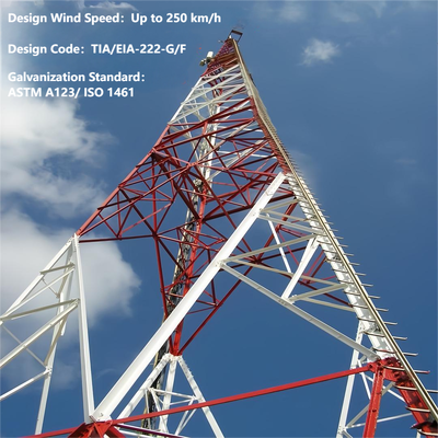 Tháp thép góc 3 chân mạ kẽm nhúng nóng Chi phí hiệu quả cho 5G ở nông thôn