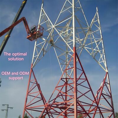 Custom Height 4 Legged Angular Lattice Steel Tower For Commercial Complex 5G