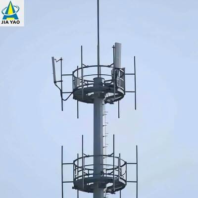 Tháp viễn thông mô-đun đơn cực 27M Khả năng chống gió cao được thiết kế Khu vực đô thị dày đặc Vùng phủ sóng 5G Cấu trúc thép mạ kẽm nhúng nóng