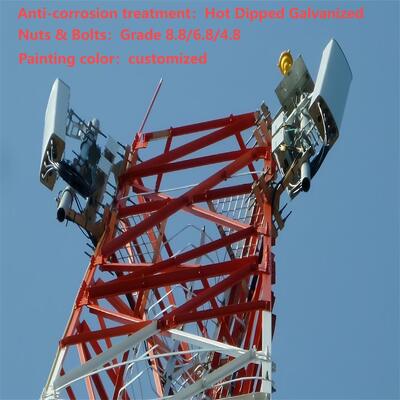 Tháp thép góc 3 chân chống sét 46M cho trạm gốc 5G của khu công nghiệp