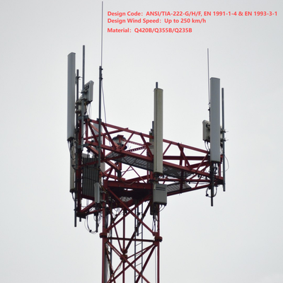 48m 60m 70m 77Meter Dấu chân nhỏ gọn 3 Tháp viễn thông ống cho phố đi bộ đô thị 5G