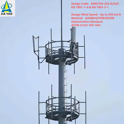 Tháp đơn cực tùy chỉnh màu 36 mét để triển khai 5G tại Công viên trung tâm thành phố