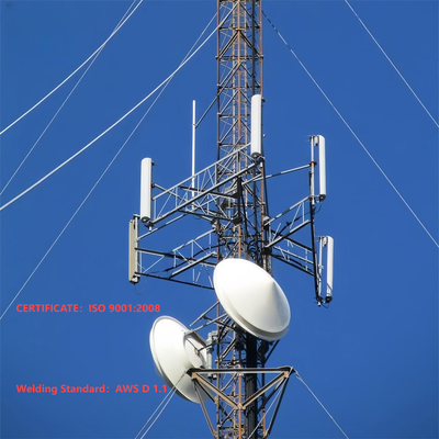 WireTower có dây cực cao để phát sóng truyền hình vô tuyến tầm xa ANSI/TIA-222 Cột lưới chắc chắn tiêu chuẩn với hệ thống neo bằng thép cường lực