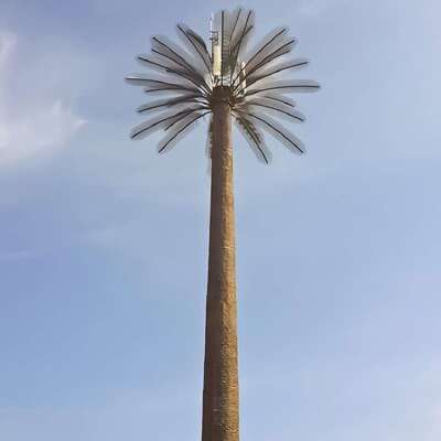 Heavy Duty High Wind Load 120km/h Camouflaged Pine Tree Telecom Tower Bionic Steel Monopole for Coastal Area Communication Antenna Support with Anti-corrosion Coating